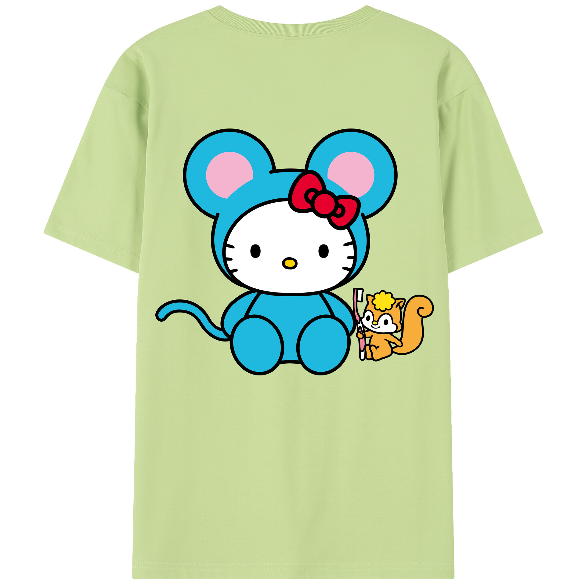 （画像用） Hello Kitty ハローキティ 綿100％半袖Tシャツ（背面プリント）
